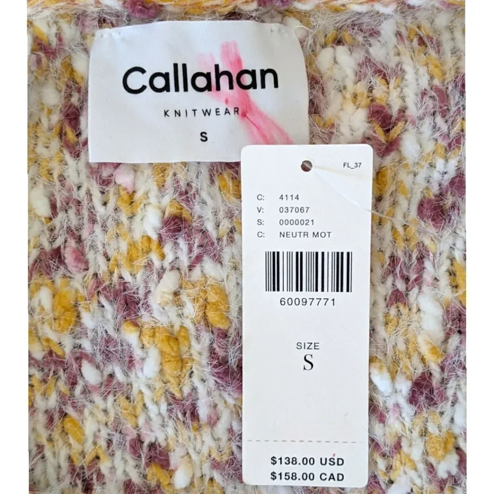 Callahan Anthropologie Women's Garland Speckled Eyelash Button Cardigan Sz S NWT - Picture 6 of 7